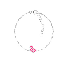 Flamingo Kinder Armband 925 Silber