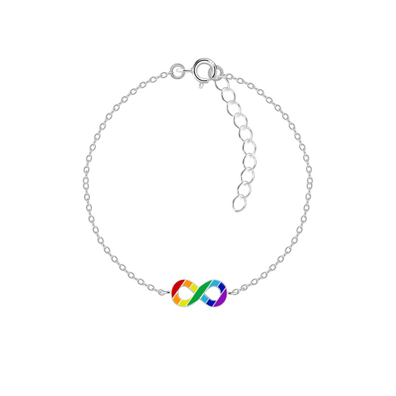 Infinity Regenbogen Kinder Armband 925 Silber