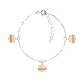 Burger Kinder Armband 925 Silber