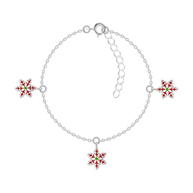 Schneeflocken Kinder Armband 925 Silber