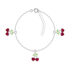 Kirschen Kinder Armband 925 Silber