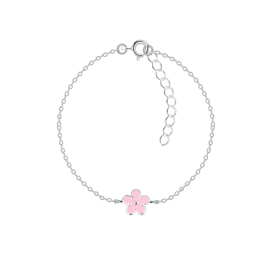 Blumen Kinder Armband 925 Silber