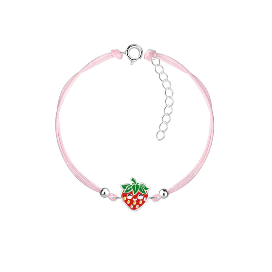 Erdbeeren Kinder Armband 925 Silber