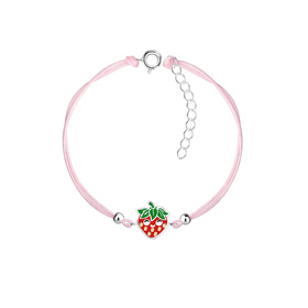 Erdbeeren Kinder Armband 925 Silber