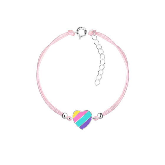 Regenbogenherz Kinder Armband 925 Silber