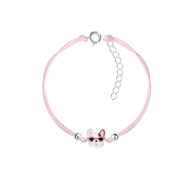 Franz�sische Bulldoggen Kinder Armband 925 Silber