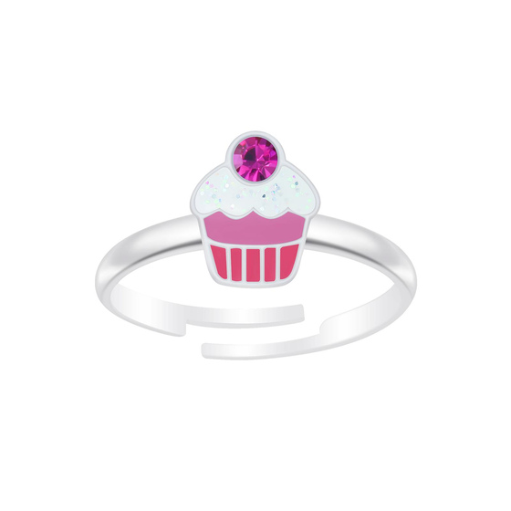 Cupcake Kinder Ring 925 Silber