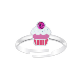 Cupcake Kinder Ring 925 Silber