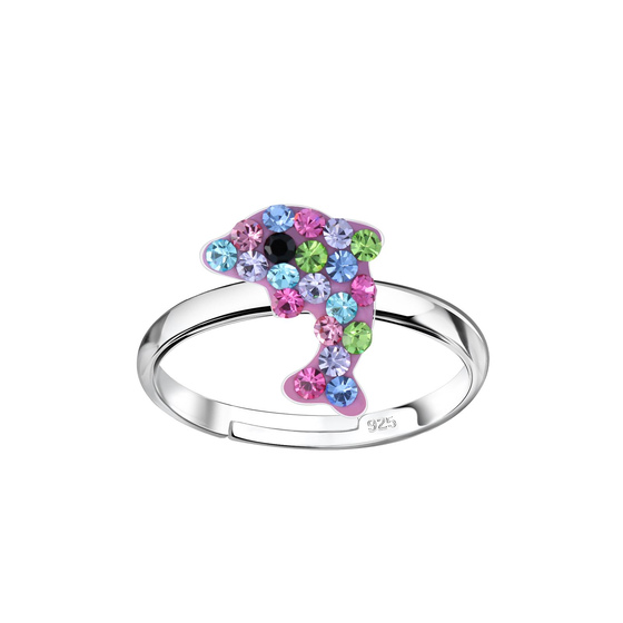 Delfin Kinder Ring 925 Silber
