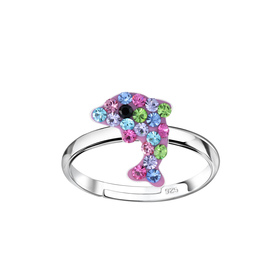 Delfin Kinder Ring 925 Silber
