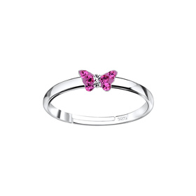 Schmetterling Kinder Ring 925 Silber