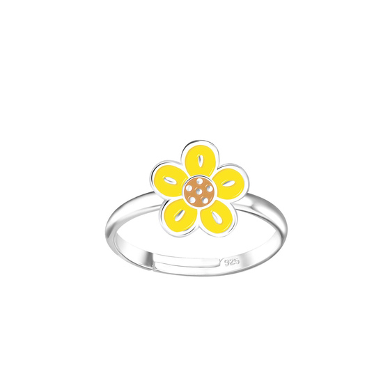 Blumen Kinder Ring 925 Silber