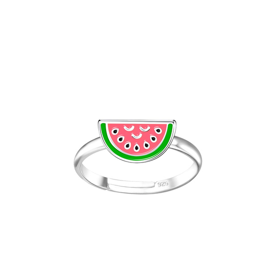 Wassermelonen Kinder Ring 925 Silber