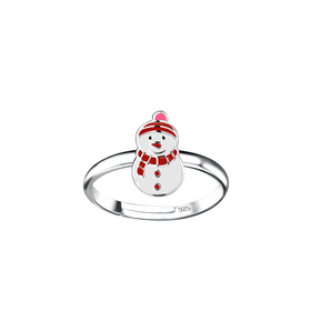 Schneemann Kinder Ring 925 Silber