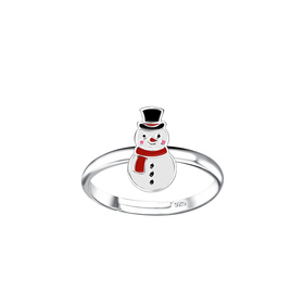 Schneemann Kinder Ring 925 Silber
