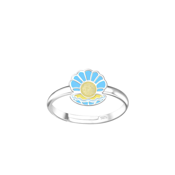 Muschel Kinder Ring 925 Silber