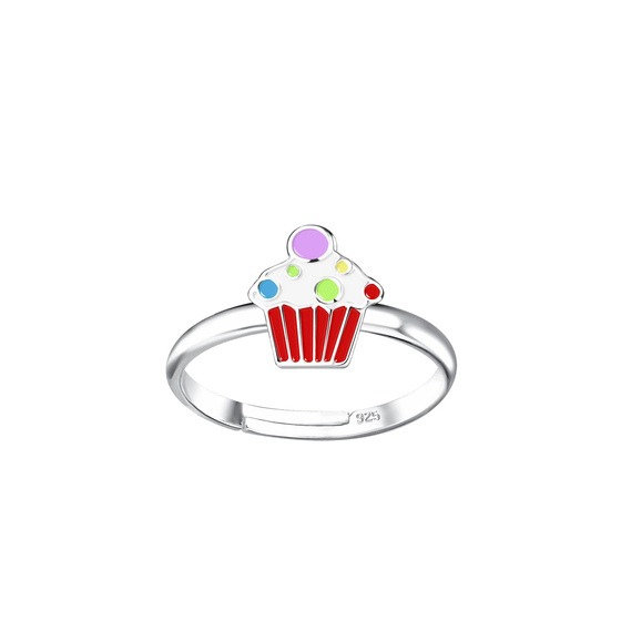 Cupcake Kinder Ring 925 Silber