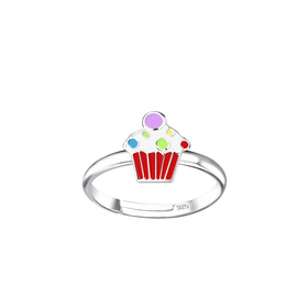 Cupcake Kinder Ring 925 Silber