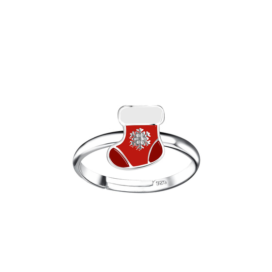 Weihnachtssocken Kinder Ring 925 Silber