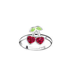 Kirschen Kinder Ring 925 Silber