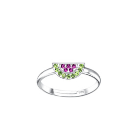 Wassermelonen Kinder Ring 925 Silber
