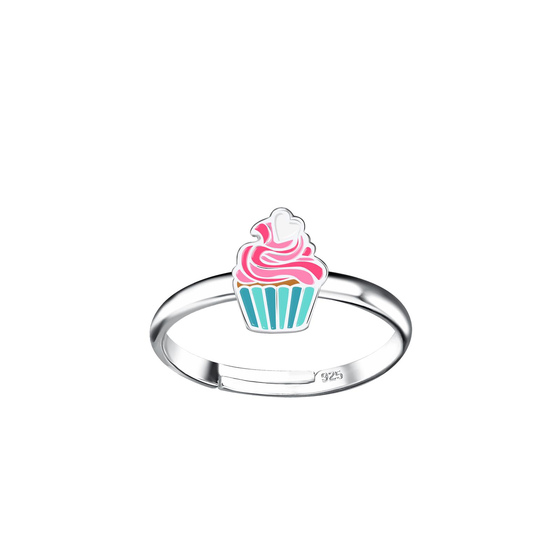 Cupcake Kinder Ring 925 Silber