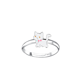 Katzen Kinder Ring 925 Silber