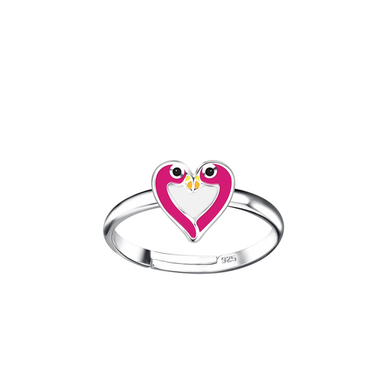 Flamingo Kinder Ring 925 Silber