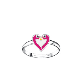 Flamingo Kinder Ring 925 Silber