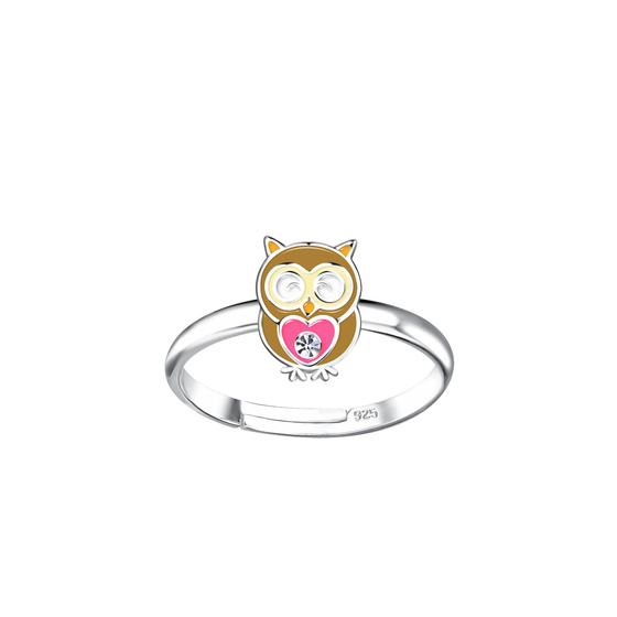 Eulen Kinder Ring 925 Silber