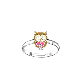 Eulen Kinder Ring 925 Silber
