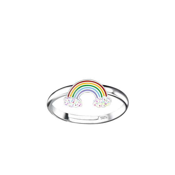 Regenbogen Kinder Ring 925 Silber