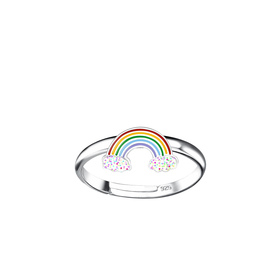 Regenbogen Kinder Ring 925 Silber