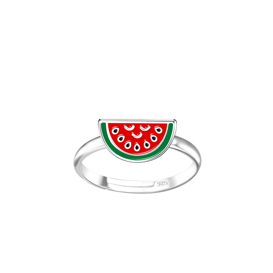 Wassermelonen Kinder Ring 925 Silber