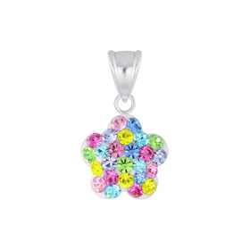 Blumen Kristall Kinder Kettenanh�nger 925 Silber