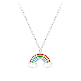 Regenbogen Kinder Halskette 925 Silber