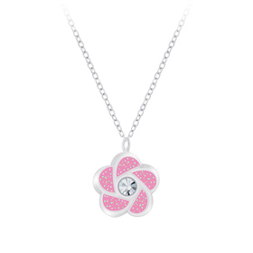 Blumen Kinder Halskette 925 Silber