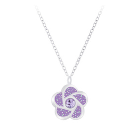 Blumen Kinder Halskette 925 Silber