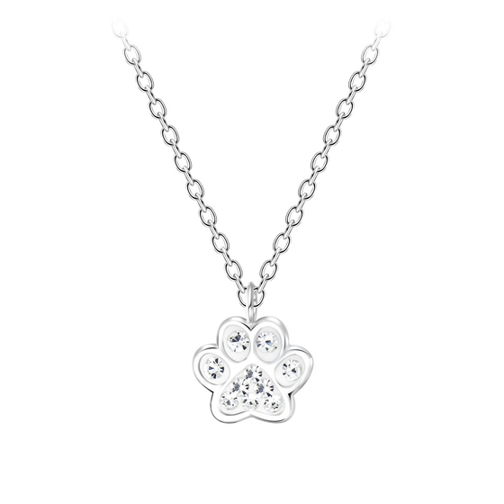 Pfotenabdruck Kinder Halskette 925 Silber