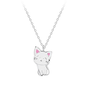 Katzen Kinder Halskette 925 Silber