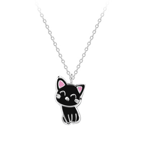 Katzen Kinder Halskette 925 Silber