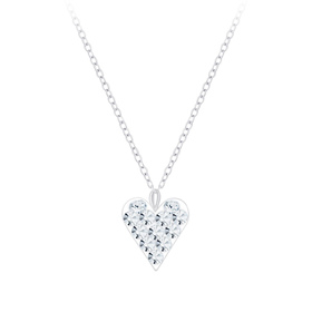 Herz Kristall Kinder Halskette 925 Silber