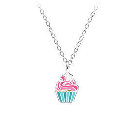 Cupcake Kinder Halskette 925 Silber