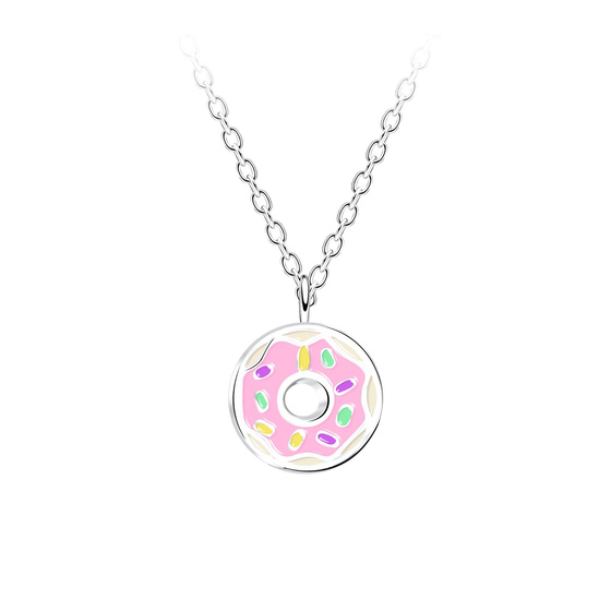 Donut Kinder Halskette 925 Silber