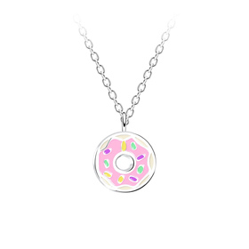 Donut Kinder Halskette 925 Silber