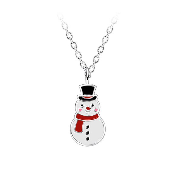 Schneemann Kinder Halskette 925 Silber