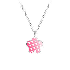 Blumen Kinder Halskette 925 Silber