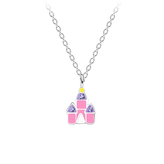 Schloss Kinder Halskette 925 Silber