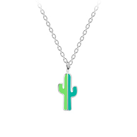 Kaktus Kinder Halskette 925 Silber