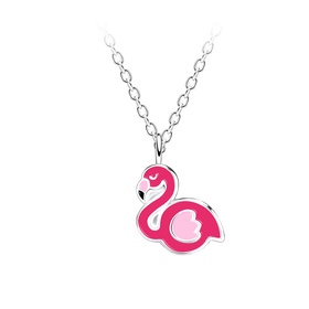 Flamingo Kinder Halskette 925 Silber